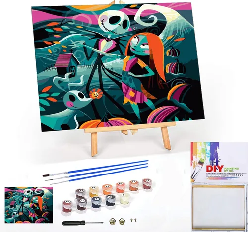 Miniatura 19 de Meothan Kits de pintura por números, pintura por números para adultos principiantes, kits de pintura de castillo de acuarela por números en lienzo 1