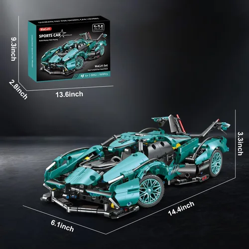 Miniatura 6 de WINGIFT Bloques de construcción de autos deportivos de 953 piezas, juguetes para niños o adultos, juego de construcción de modelos de autos
