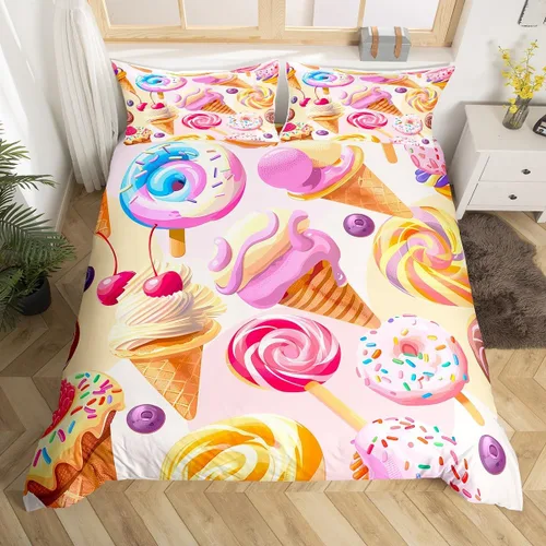 Miniatura 12 de Erosebridal Juego de ropa de cama con diseño de Feliz Navidad, adorable funda de edredón de muñeco de nieve tamaño individual para niños y niñas