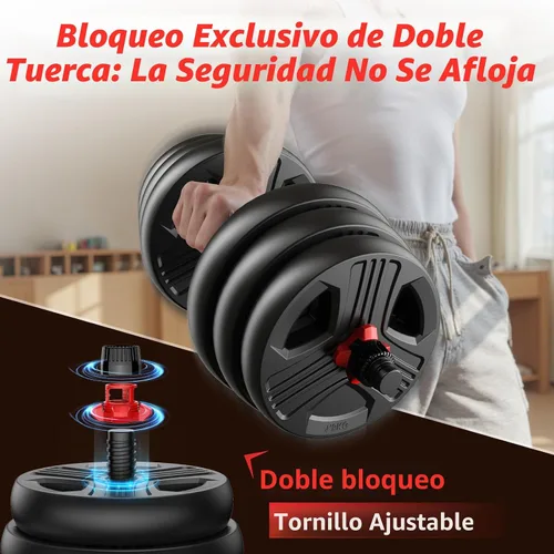 Miniatura 3 de FITPLAM Juego de mancuernas ajustables, 20/35/45/55/70/90 libras, juego de pesas libres con tuerca mejorada, juego de pesas 5 en 1 utilizado como
