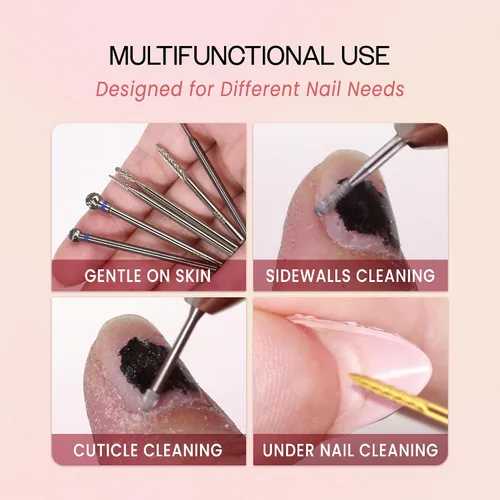 Miniatura 5 de PANA - Broca de carburo de 3/32" para limpieza de cutículas de uñas, para eliminar piel muerta, quitar esmalte en gel y acrílico, limpiador debajo