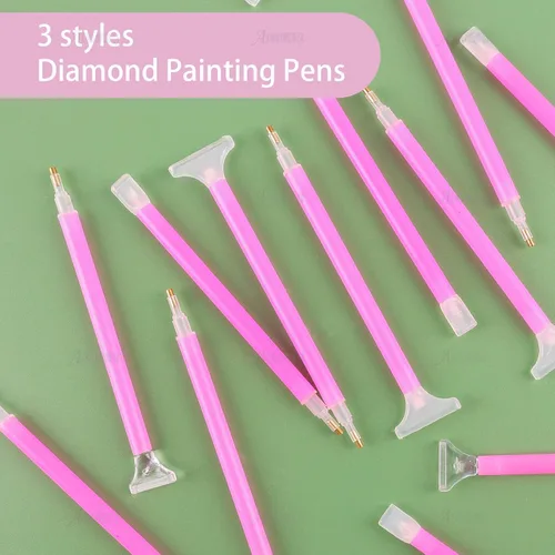 Miniatura 5 de AUEAR, Paquete de 48 bolígrafos de pintura artística de diamante 5D bordado para bricolaje, diamantes de imitación, pintura y manualidades