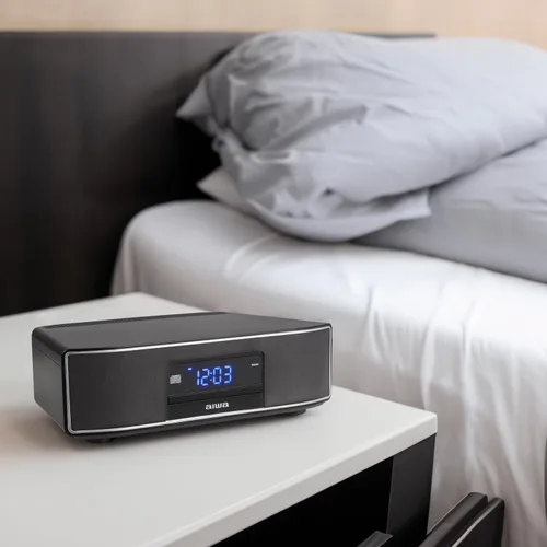 Miniatura 9 de Aiwa Exos Altavoz para el Hogar, Sistema de Sonido Premium de 30W RMS con Reproductor de CD, Conectividad Bluetooth, Radio FM, Entrada Digital
