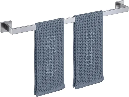 Miniatura 65 de LANC 2 paquetes de barras de toalla de baño de 16 pulgadas, total de 18 estantes cuadrados para toallas de baño, soportes para toallas de mano