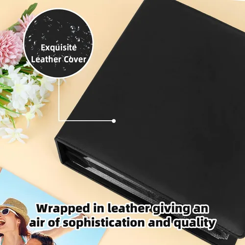 Miniatura 3 de Funda de cuero de gran capacidad de 8 x 10 pulgadas, 168 bolsillos para fotos de 8 x 10 pulgadas y cubierta de cuero de gran capacidad, 272