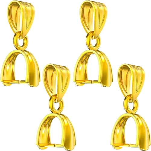 Miniatura 12 de OHINGLT Bails de Pellizco de Plata de Ley 925 para Fabricación de Joyas – Conectores de Cierre de Colgante, Bail de Clip para Collar, Cierres de 4