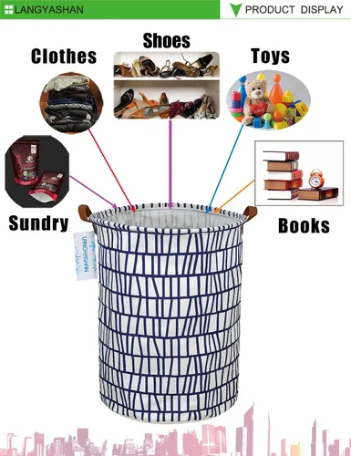 Miniatura 6 de Cesta de lona plegable para lavandería, cesta organizadora para almacenamiento, contenedores de juguetes, cestas de regalo, ropa de dormitorio, ropa