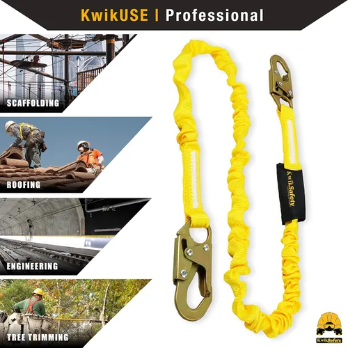 Miniatura 5 de KwikSafety - Charlotte, NC - Rattler [2 Pack] Amortiguador interno de choque de una pierna de 6 pies Cordón de seguridad OSHA ANSI Equipo