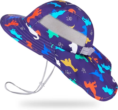 Miniatura 111 de Sombrero de sol para niños, protección UV, unicornio, verano, playa, jugar con ala ancha, solapa para el cuello para niñas y niños