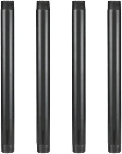 Miniatura 15 de GeilSpace Tubo de metal negro precortado de 1 x 28 pulgadas, acero industrial que se adapta a tubos y accesorios roscados negros estándar de una