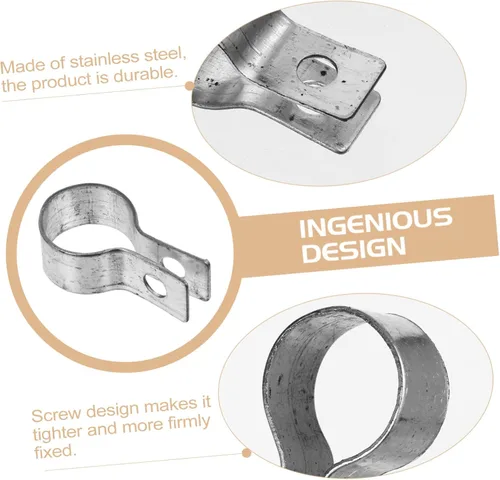 Miniatura 4 de Happyyami 10 Uds. Abrazadera de tubo de metal de esgrima de malla de alambre de acero galvanizado Banda de enlace de cadena Piezas de valla