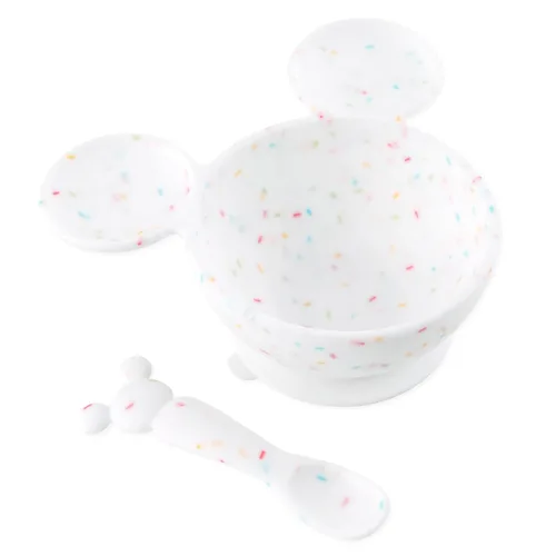 Miniatura 16 de Bumkins Tazón Disney Mickey Mouse, juego de alimentación de silicona con succión, incluye cuchara, elementos de entrenamiento para el destete guiado