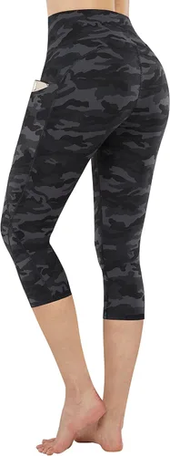 Miniatura 15 de PHISOCKAT Pantalones de yoga de cintura alta para mujer con bolsillos, leggings para mujer con control de abdomen, leggings de entrenamiento