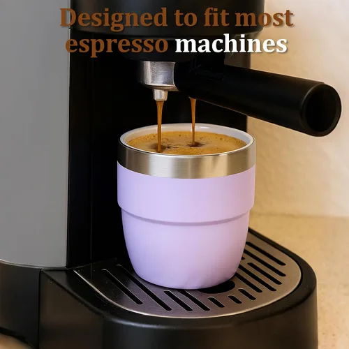 Miniatura 2 de Zenbo Tazas de Espresso/Café de 4 oz, Acero Inoxidable 18/8 con Revestimiento de Cerámica y Aislamiento al Vacío de Doble Pared, Apilables y Aptas