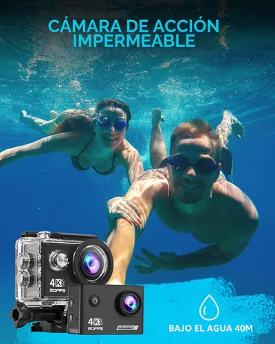 Miniatura 4 de Cámara de acción 4K30fps con tarjeta SD de 64G, cámara HD impermeable de 131 pies, cámaras submarinas de 20 MP, cámara WiFi de pregrabación de 20