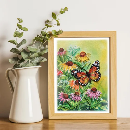 Miniatura 4 de Tarjeta de felicitación estacional, verano invierno, primavera, otoño Tarjeta de cumpleaños para mamá, madre, linda tarjeta de filigrana acolchada