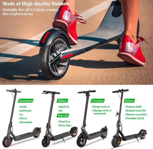 Miniatura 2 de Tubo de neumático de scooter de 8.5 pulgadas, ruedas de repuesto de scooter eléctrico de 8 1/2 x 2 y tubo interior, 50/75-6.1 compatible con Xiaomi
