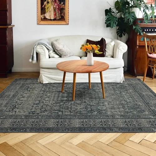 Miniatura 43 de Alfombra de área de 5 x 7, alfombra bohemia vintage, ultra suave, de pelo bajo, lavable, antideslizante, resistente a las manchas, alfombra impresa
