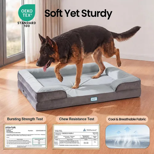 Miniatura 4 de OhGeni Orthopedic Cooling Dog Bed Couch, Cooling Big Pet Sofa for Extra Large Sized Pets with Memory Foam, Machine-Washable Waterproof Removable