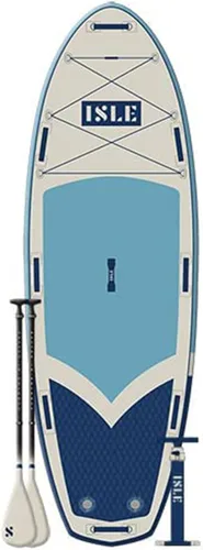 Miniatura 10 de ISLE Megalodon - Tabla de remo inflable y paquete de accesorios iSUP – Capacidad de hasta 1,050 libras, duradera, ligera, estable – 12 pies de largo