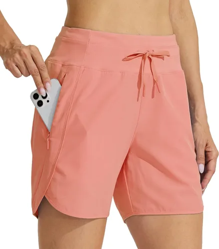 Miniatura 17 de Willit - Pantalones cortos deportivos de mujer para correr, 5 pulgadas, de secado rápido, para entrenamiento, senderismo, cintura alta, activos