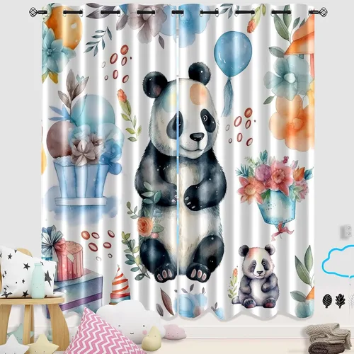 Miniatura 19 de Cortinas de Gato - Lindas Cortinas Opacas de Gato para Habitación de Niños Decoración Kawaii para Dormitorio de Niñas, 2 Paneles, 82 x 63 pulgadas