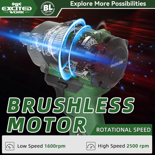 Miniatura 2 de Juego de llave de impacto sin escobillas de 20 V, llave de impacto de 1/2 pulgada de 600 Nm con 2 baterías de 4.5 Ah, pistola de impacto de alto par
