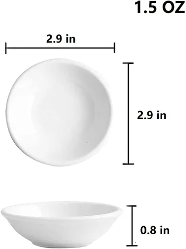 Miniatura 2 de Juego de platos de salsa de soja, platos irrompibles de melamina para condimentos para sushi, 1.5 onzas para servir pequeños platos de aperitivos