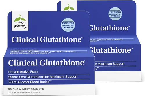 Miniatura 7 de Terry Naturally Clinical Glutathione - 300 mg L-Glutatión - Suplemento de glutatión estable, antioxidante - 60 comprimidos de fusión lenta