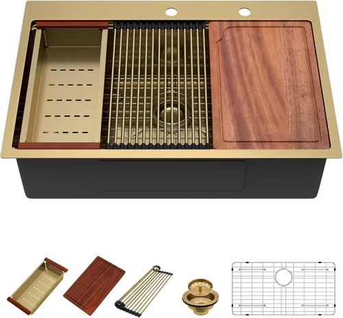 Miniatura 25 de Fregadero de cocina para exteriores, 21 x 20 pulgadas, fregadero de barra para exteriores, fregaderos de cocina de acero inoxidable de montaje