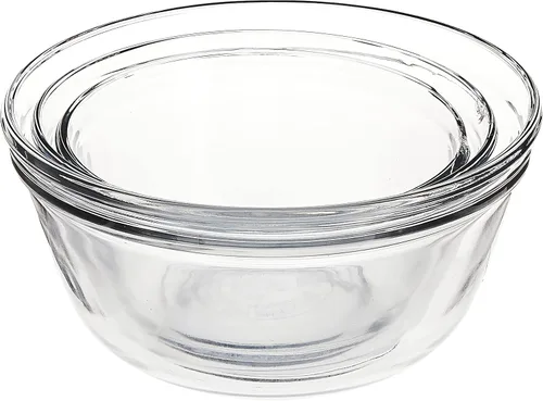 Miniatura 2 de Anchor Hocking Anchor 3-Piece Glass Mixing Bowl Set, Clear