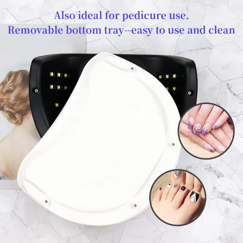 Miniatura 7 de JEWHITENY Lámpara de uñas LED UV de 120 W, secador de uñas para esmalte de gel con 54 cuentas de luz, lámpara de curado mejorada para uñas de manos
