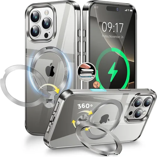 Miniatura 15 de Funda magnética de privacidad para iPhone 17 Pro Max [Cartulina con purpurina para bricolaje] [Soporte magnético invisible] Protector de pantalla