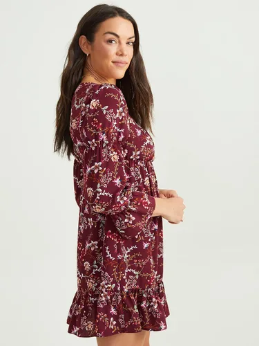 Miniatura 2 de ALTAR'D STATE Vestido de manga larga para mujer, con estampado floral, cuello cuadrado, casual, para verano y otoño