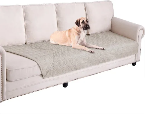 Miniatura 32 de Ameritex Funda Impermeable para Cama de Perro Manta para Mascotas para Muebles Cama Sillón Sofá Reversible Azul marino+azul piedra