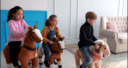 Miniatura 2 de UFREE Caballo el mejor regalo de cumpleaños para niñas. Juguete de caballo para montar que camina, altura de 36 pulgadas para niños de 4 a 9 años