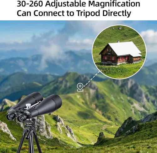 Miniatura 5 de Prismáticos de alta potencia 30-260x80 para adultos, prismáticos de largo alcance para exteriores para observación de aves, caza, observación