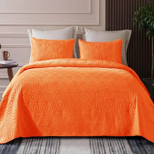 Miniatura 24 de Whale Flotilla - Juego de ropa de cama King, colchas suaves color beige brillante para cama King, tamaño King para todas las estaciones, 3 piezas