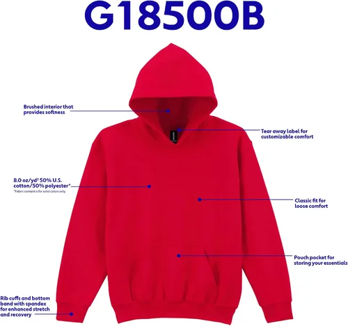 Miniatura 4 de Gildan - Sudadera juvenil con capucha, estilo G18500B