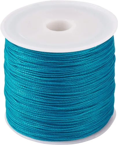 Miniatura 24 de Cordón de poliéster encerado de 119 yardas de 0.020 in, cuentas gruesas y coloridas pulseras de hilo trenzado para macramé para fabricación