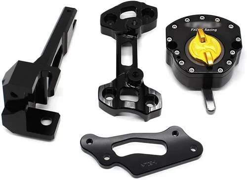 Asiento estabilizador de dirección CNC ajustable para motocicleta con kit de soporte de montaje, juego completo compatible con MT-09 FZ-09 MT09 FZ09