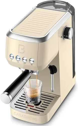 CASABREWS 3700 Essential Máquina de café expreso de 20 bares, cafetera de acero inoxidable con espumador de leche al vapor, máquina de café expreso,