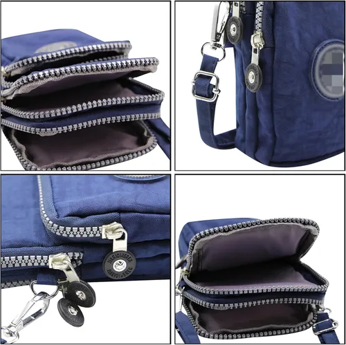 Miniatura 4 de ZGMYC Bolsa de 3 capas para teléfono celular, bolso de pulsera impermeable deportivo para el hombro, cartera