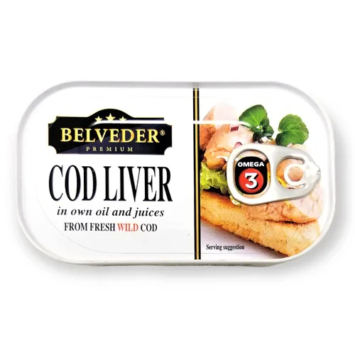Miniatura 2 de Belveder Aceite de Hígado de Bacalao Salvaje Islandés 120g Lata