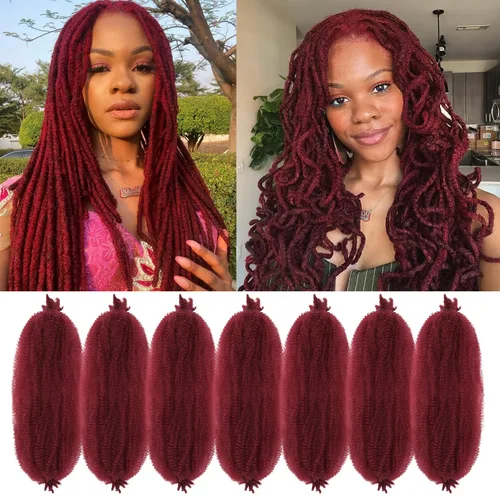 Miniatura 32 de Marley Twist - Cabello trenzado de 16 pulgadas, cabello afro trenzado elástico, paquete de 7 paquetes, cabello rizado rizado ombré, marrón Marrón