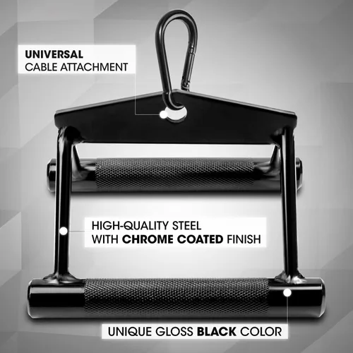 Miniatura 3 de Yes4All Cable Machine Attachment, Double D Handle & Tricep Rope Cable Attachment, Weight Machine Accessories Load 880 LB for Home Gym Negro