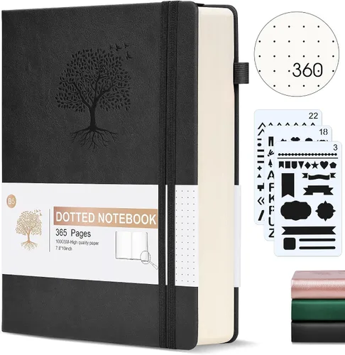 Miniatura 24 de Cuaderno Diario con Líneas - 365 Páginas A5 Cuaderno Grueso para Escribir para Hombres y Mujeres, Cuaderno con Rayas Universitarias, Diario de Cuero
