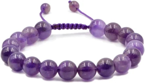 Miniatura 21 de AD Beads - Pulseras de gemas naturales de 0.39 pulgadas, cristales de sanación, macramé ajustable de 7 a 9 pulgadas