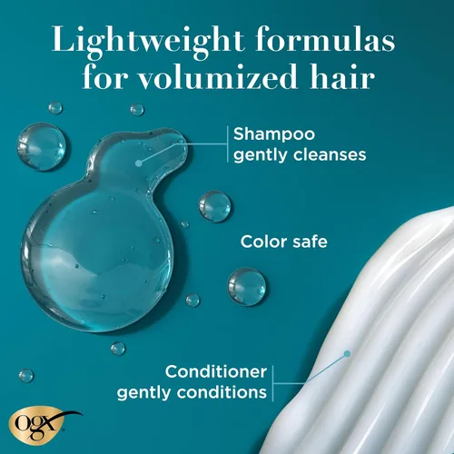 Miniatura 3 de OGX Espeso y Abundante + Biotina y Colágeno para Volumen y Cuerpo del Cabello, Champú y Acondicionador Voluminizador Sin Sulfatos para Cabello Fino