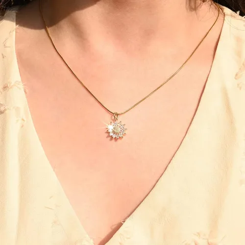 Miniatura 6 de Collar de girasol chapado en oro de 14 quilates para mujeres, adolescentes y niñas, regalo de girasol de amistad para mamá, novia, collar de flores